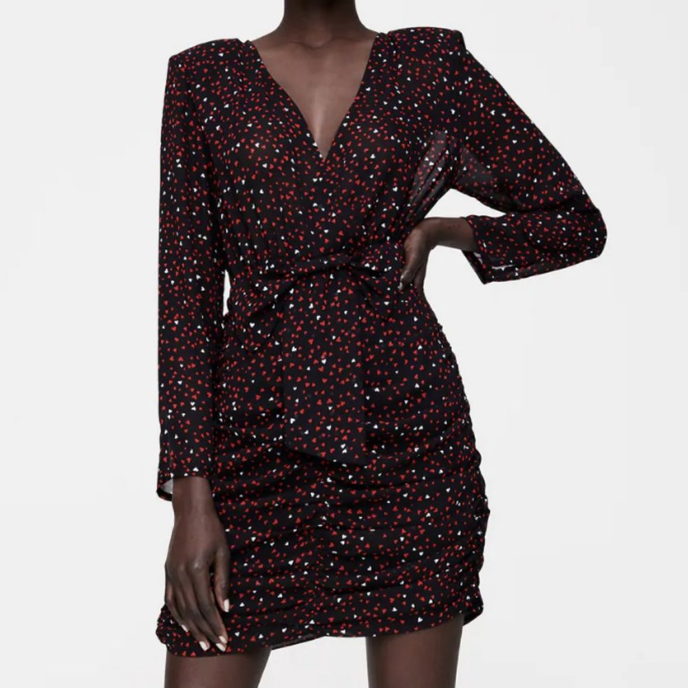 🔥MOVING SALE🔥NEW ZARA HEART PRINT DRESS Mini